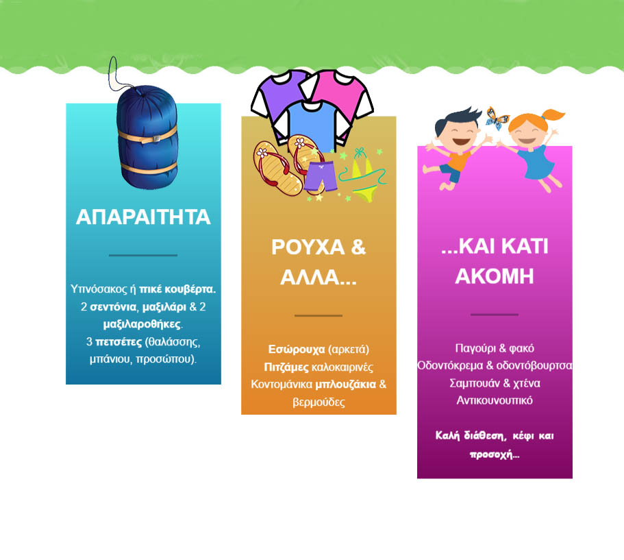 Εφόδια Κατασκηνωτή